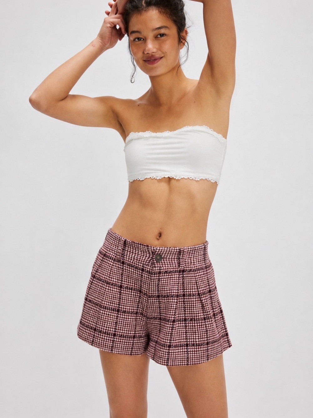 FREE PEOPLE plaid shorts